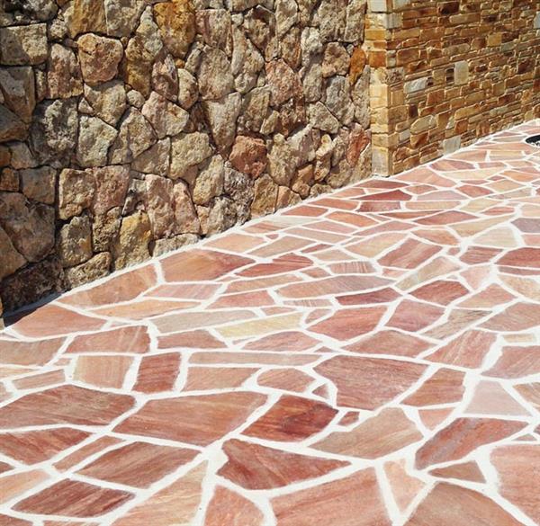 Grote foto flagstones brasil rosso 2 5 4 cm dik tuin en terras tegels en terrasdelen