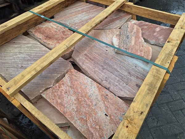 Grote foto flagstones brasil rosso 2 5 4 cm dik tuin en terras tegels en terrasdelen