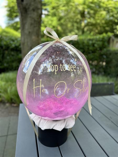 Grote foto cadeauballon gender reveal black meisje roze kinderen en baby overige