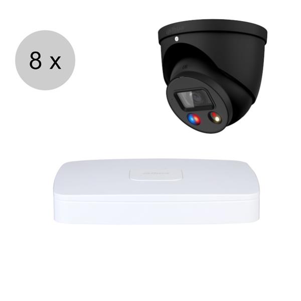 Grote foto dahua 4k ip cameraset tioc 8 turret dome camera actieve afschrikking 2.8mm 30m ips88dt audio tv en foto videobewakingsapparatuur