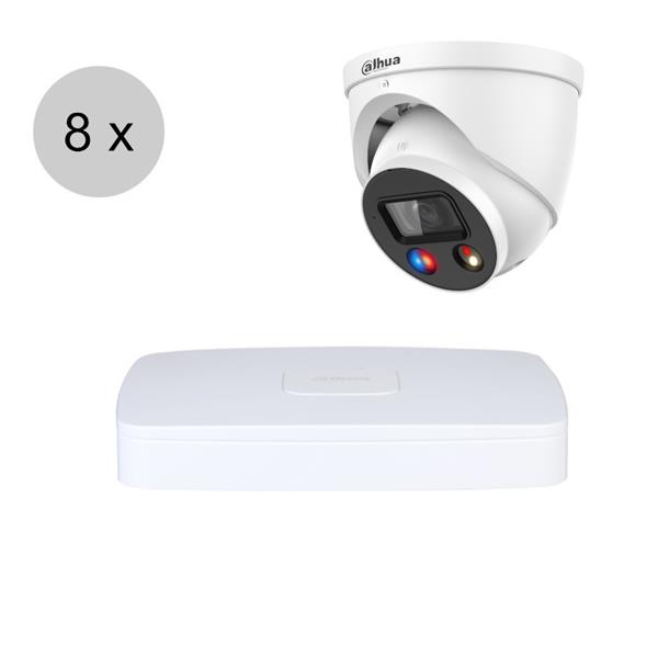 Grote foto dahua 4k ip cameraset tioc 8 turret dome camera actieve afschrikking 2.8mm 30m ips88dt audio tv en foto videobewakingsapparatuur