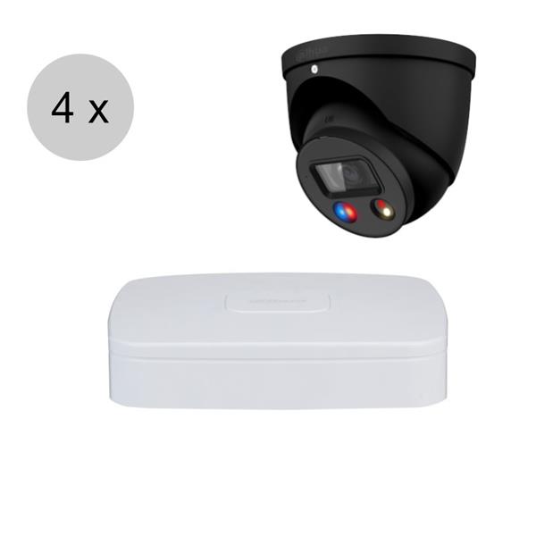 Grote foto dahua 4k ip cameraset tioc 4 turret dome camera actieve afschrikking 2.8mm 30m ips48dt audio tv en foto videobewakingsapparatuur