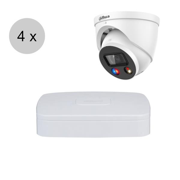 Grote foto dahua 4k ip cameraset tioc 4 turret dome camera actieve afschrikking 2.8mm 30m ips48dt audio tv en foto videobewakingsapparatuur