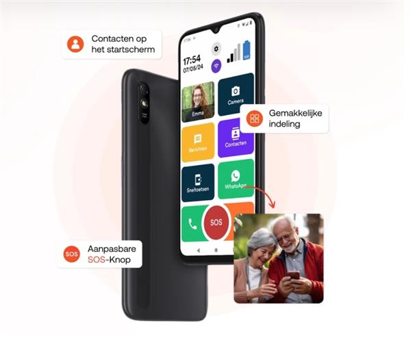 Grote foto senioren smartphones telecommunicatie overige telecommunicatie