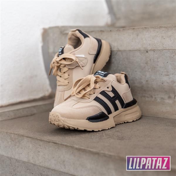 Grote foto hulckz beige maat 26 35 kindersneakers maat 32 kinderen en baby schoenen voor meisjes