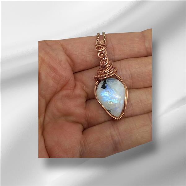 Grote foto maansteen ketting sieraden tassen en uiterlijk kettingen