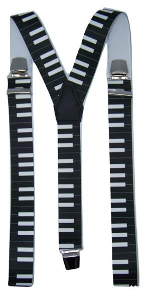 Grote foto bretels piano zwart met extra sterke clips kleding dames riemen
