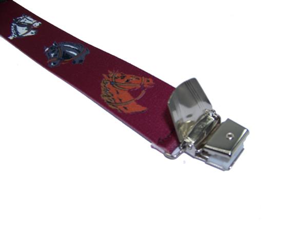 Grote foto bretels paarden bordeauxrood met extra sterke clips kleding dames riemen