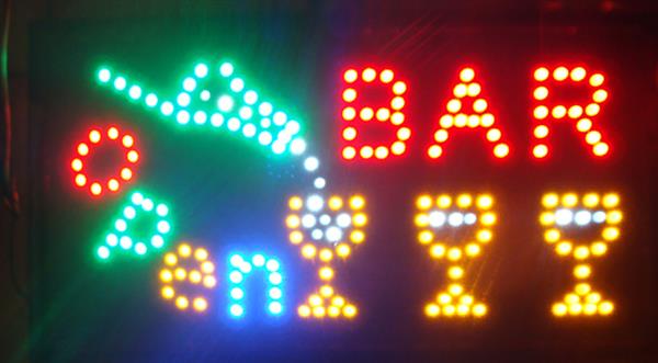 Grote foto bar drank cafe led bord lamp verlichting lichtbak reclamebord bar huis en inrichting overige