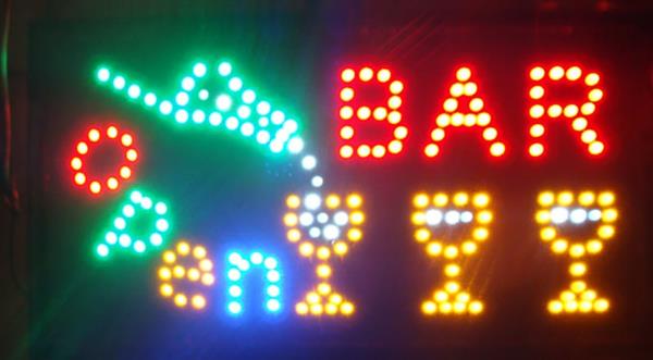 Grote foto bar drank cafe led bord lamp verlichting lichtbak reclamebord bar huis en inrichting overige