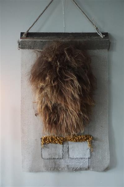Grote foto wanddoek ijslands bruin schapenvacht h75 x b50 cm huis en inrichting woningdecoratie