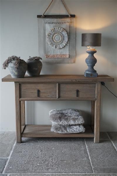 Grote foto oude houten sidetable h86 x b140 x d44 cm huis en inrichting woningdecoratie