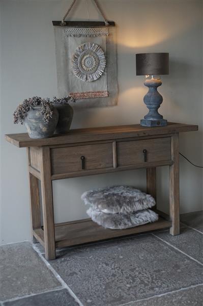 Grote foto oude houten sidetable h86 x b140 x d44 cm huis en inrichting woningdecoratie