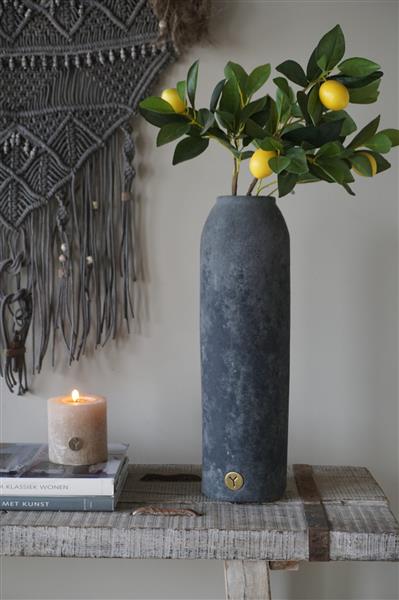 Grote foto vaas tall minimalistic l stone black h50 x d13 cm huis en inrichting woningdecoratie
