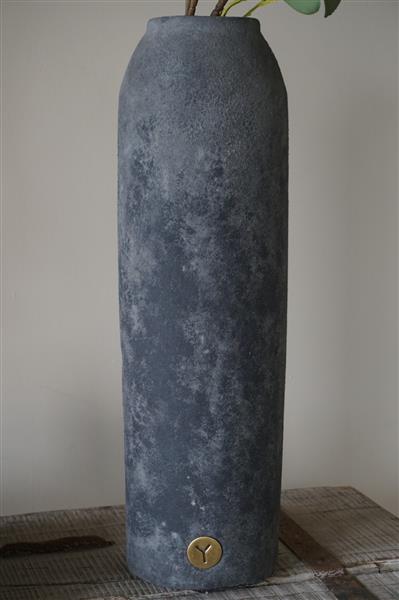 Grote foto vaas tall minimalistic l stone black h50 x d13 cm huis en inrichting woningdecoratie
