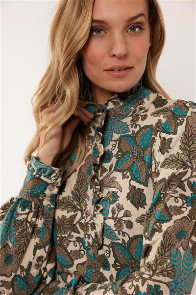 Grote foto bette blouse 24vfg25 zand bermudablauw kleding dames blouses