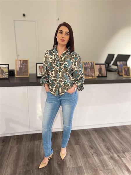 Grote foto bette blouse 24vfg25 zand bermudablauw kleding dames blouses