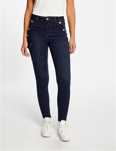 Grote foto skinny cargo trousers with buttons raw denim 232 pema raw kleding dames broeken en pantalons