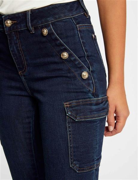 Grote foto skinny cargo trousers with buttons raw denim 232 pema raw kleding dames broeken en pantalons