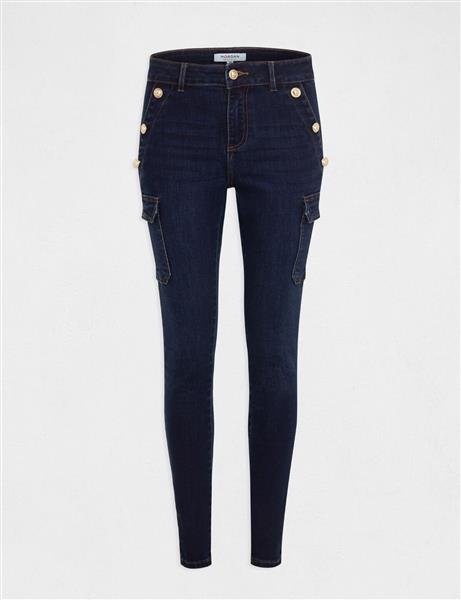 Grote foto skinny cargo trousers with buttons raw denim 232 pema raw kleding dames broeken en pantalons