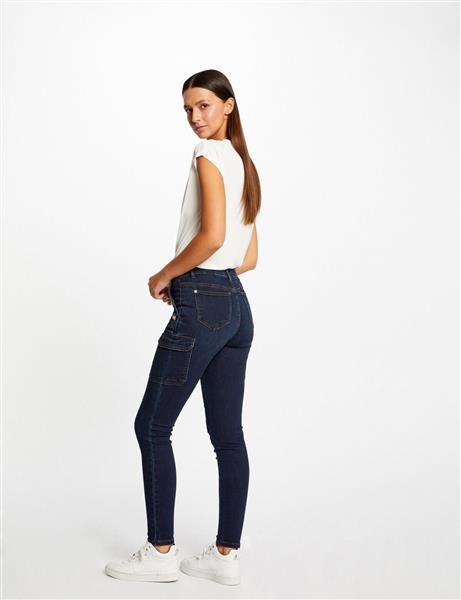 Grote foto skinny cargo trousers with buttons raw denim 232 pema raw kleding dames broeken en pantalons