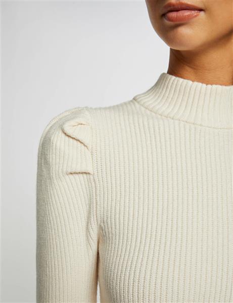 Grote foto trui met lange mouwen en opstaande kraag 232 milio ivoor kleding dames truien en vesten