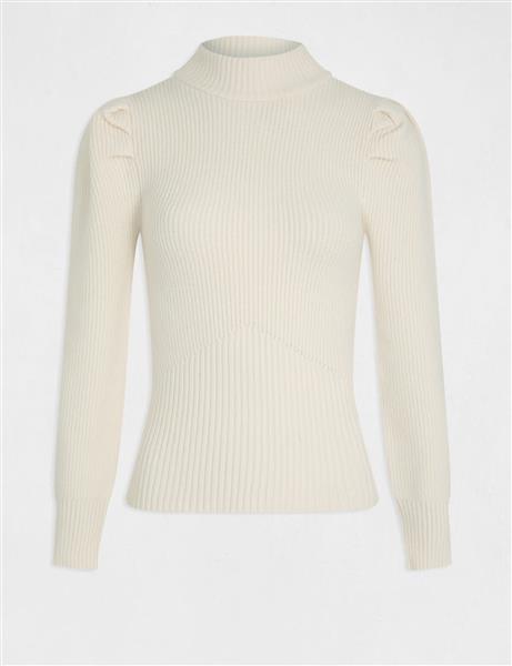 Grote foto trui met lange mouwen en opstaande kraag 232 milio ivoor kleding dames truien en vesten