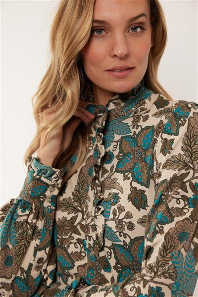 Grote foto bette blouse 24vfg25 zand bermudablauw kleding dames blouses