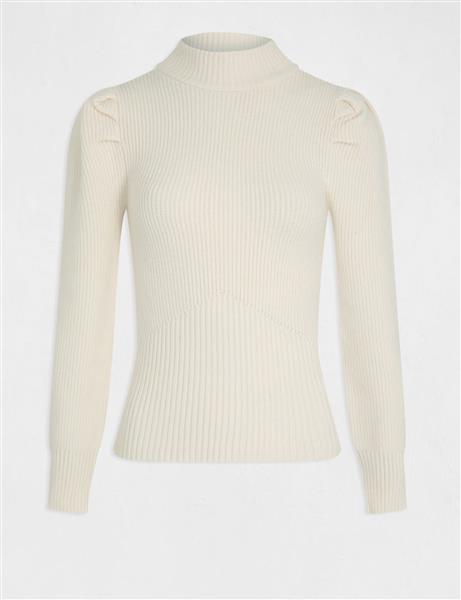 Grote foto trui met lange mouwen en opstaande kraag 232 milio ivoor kleding dames truien en vesten