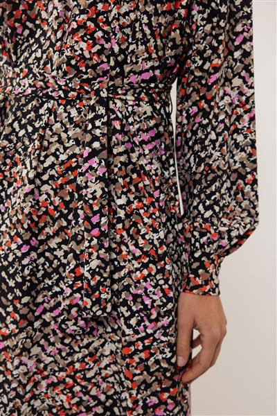 Grote foto bibi jurk 24vzg10 zwart kleurenmix kleding dames jurken en rokken