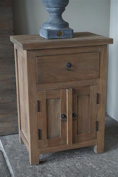 Grote foto teak nachtkastje 1 lade 2 deurtjes h71 x b50 5 x d35 cm huis en inrichting bankstellen