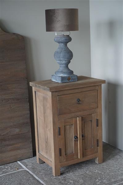 Grote foto teak nachtkastje 1 lade 2 deurtjes h71 x b50 5 x d35 cm huis en inrichting bankstellen