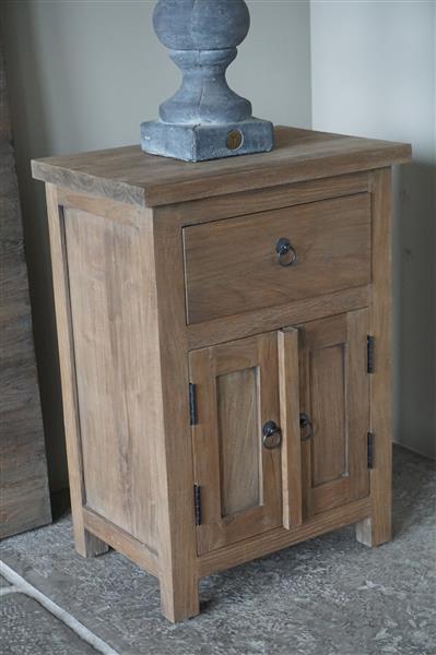 Grote foto teak nachtkastje 1 lade 2 deurtjes h71 x b50 5 x d35 cm huis en inrichting bankstellen