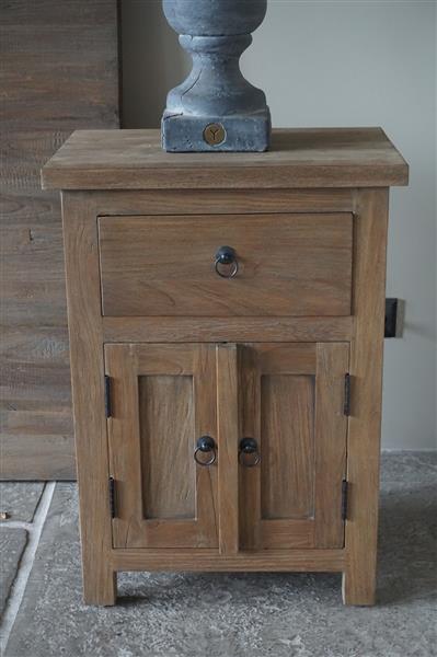 Grote foto teak nachtkastje 1 lade 2 deurtjes h71 x b50 5 x d35 cm huis en inrichting bankstellen