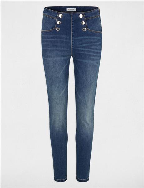 Grote foto skinny cropped jeans with buttons 241perla stone denim kleding dames broeken en pantalons