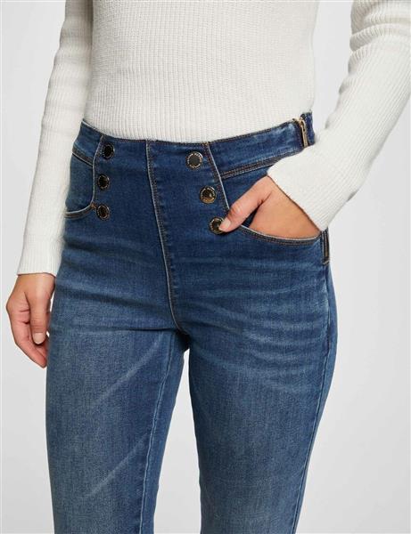 Grote foto skinny cropped jeans with buttons 241perla stone denim kleding dames broeken en pantalons