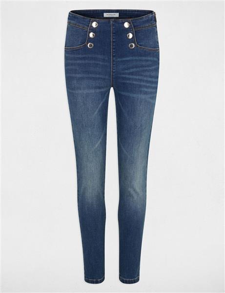 Grote foto skinny cropped jeans with buttons 241perla stone denim kleding dames broeken en pantalons