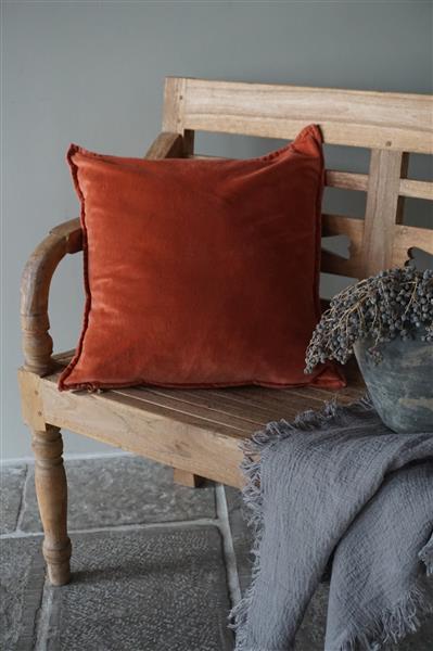 Grote foto pip kussen washed velvet papaya 50 x 50 cm huis en inrichting bankstellen