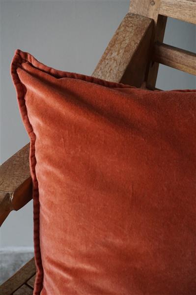 Grote foto pip kussen washed velvet papaya 50 x 50 cm huis en inrichting bankstellen