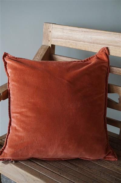 Grote foto pip kussen washed velvet papaya 50 x 50 cm huis en inrichting bankstellen