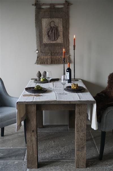 Grote foto tafelkleed beige 100 linnen l280 x b140 cm huis en inrichting woningdecoratie