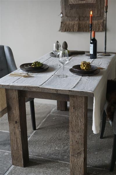 Grote foto tafelkleed beige 100 linnen l280 x b140 cm huis en inrichting woningdecoratie