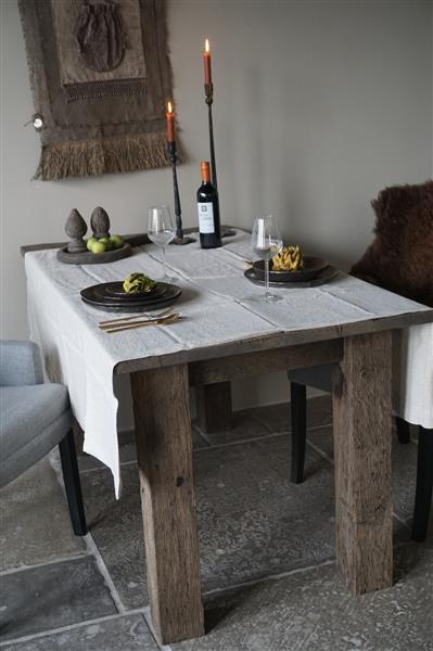Grote foto tafelkleed beige 100 linnen l280 x b140 cm huis en inrichting woningdecoratie