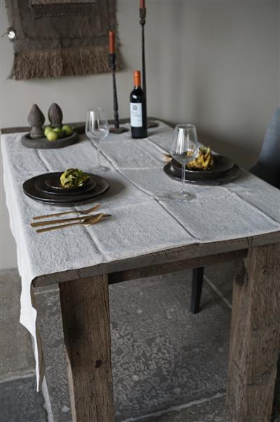 Grote foto tafelkleed beige 100 linnen l280 x b140 cm huis en inrichting woningdecoratie