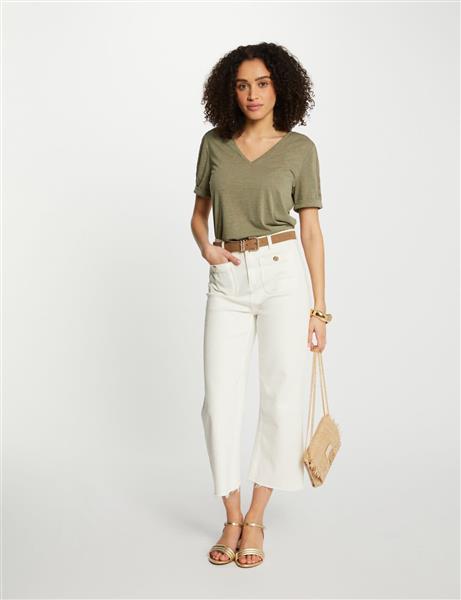Grote foto short sleeved t shirt 242 deva khaki green kleding dames t shirts