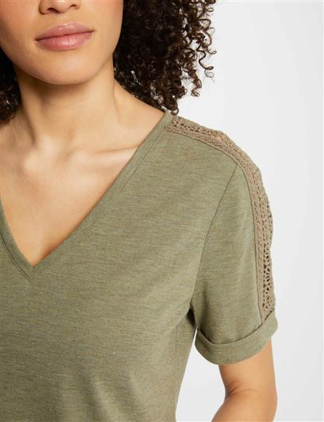 Grote foto short sleeved t shirt 242 deva khaki green kleding dames t shirts