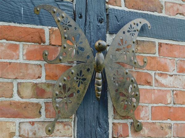 Grote foto wandornament vlinder metaal tuin en terras tuindecoratie
