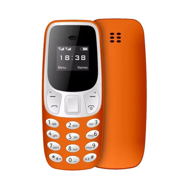 Grote foto bm10 mini telefoon 0.66 inch hd scherm dual sim dumphone gsm oranje telecommunicatie mobieltjes