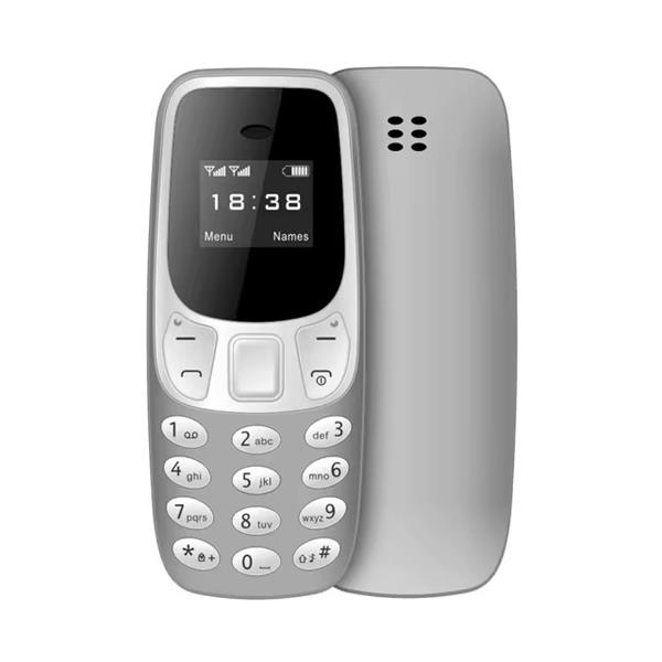 Grote foto bm10 mini telefoon 0.66 inch hd scherm dual sim dumphone gsm grijs telecommunicatie mobieltjes