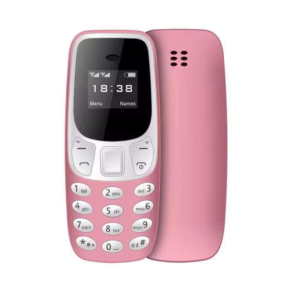 Grote foto bm10 mini telefoon 0.66 inch hd scherm dual sim dumphone gsm roze telecommunicatie mobieltjes